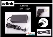 S-link Notebook Adaptörü SL-NBA60 20v 3.25a 5.5-2.5