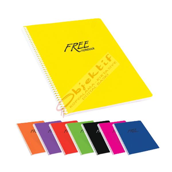 Keskin Color Spiralli Defter Free Office Plastik Kapak Çizgili 40 YP A4 320391-99