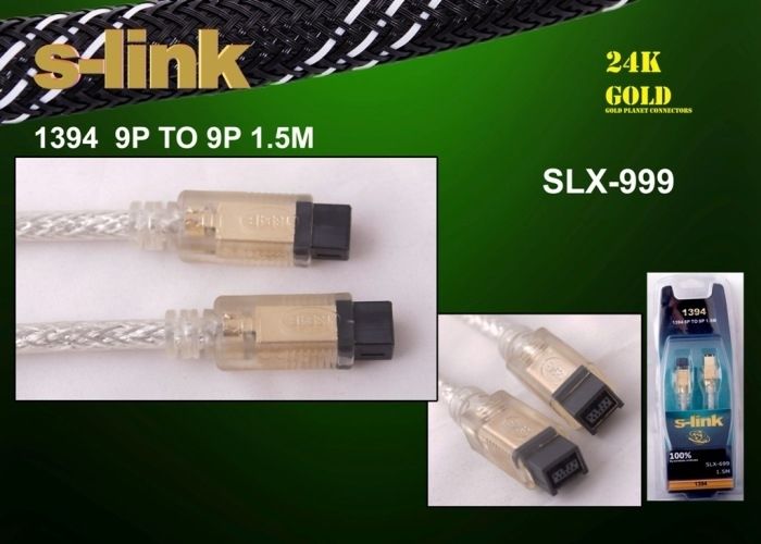 S-link SLX-999 1.5mt 9-9 1394 Firewire Gold Kablo