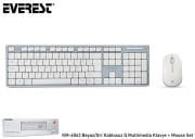 Everest KM-6063 Beyaz/Gri Kablosuz Q Multimedia Klavye + Mouse Set