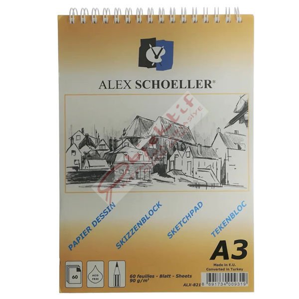 Alex Schoeller Aydınger Bloknot Eskiz Spiralli 60 YP A3 90 GR ALx-822