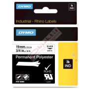 Dymo Rhino Pro Etiketi Plastik Sabit 19 MMx5,5 MT Beyaz Üzerine Siyah 18484