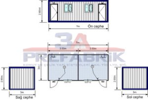 İki  Bağımsız Odalı  Konteyner K201