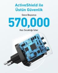 Anker 336 Şarj Cihazı 67W 3 Port Siyah - A2674