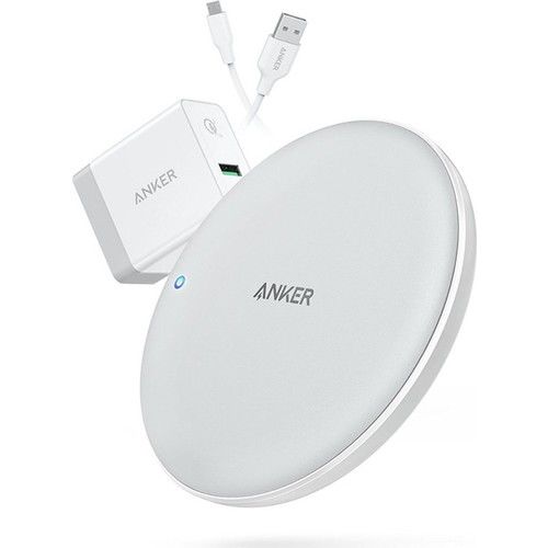 Anker PowerWave 7.5 Kablosuz Hızlı Şarj Cihazı Pad + Qualcomm 3.0 Priz Adaptörü