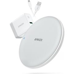 Anker PowerWave 7.5 Kablosuz Hızlı Şarj Cihazı Pad + Qualcomm 3.0 Priz Adaptörü