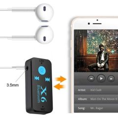 Case 4U Bluetooth Müzik Alıcısı 3.5 mm Aux Adaptör Araç Kiti 3in1 - Cyber AN-6999 X6
