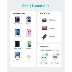 Anker 322 USB-C to Lightning Kablo - A81B6 -