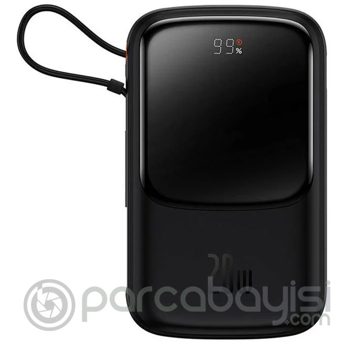 Baseus Qpow Pro Dijital Göstergeli 20000mAh 20W Hızlı Şarj Powerbank iPhone Lightning Kablolu