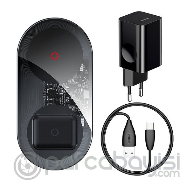 Baseus Simple 24W Qi 2in 1 iPhone + Airpods Kablosuz Şarj Cihazı