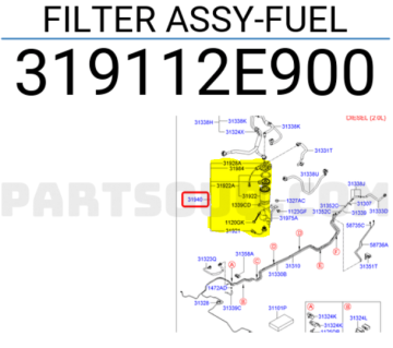 Kia Sportage Yakıt Filtresi Komple Orjinal | 319112E900