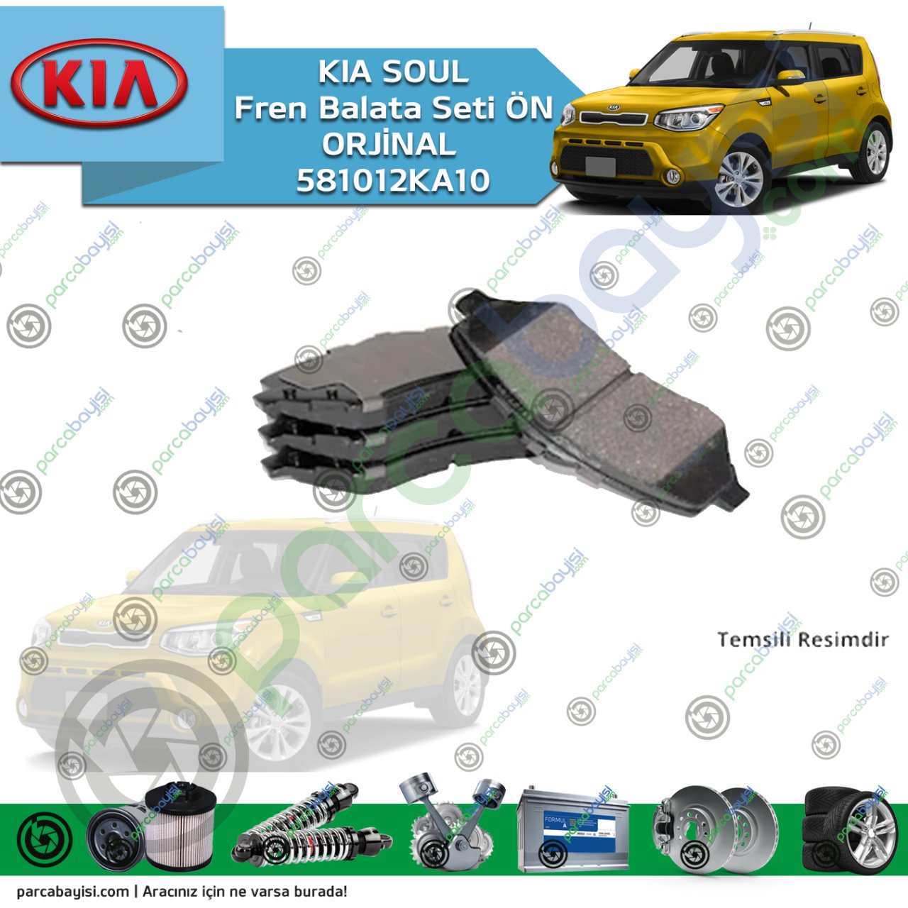 Kia Soul Fren Balata Seti Ön Orjinal | 581012Ka10