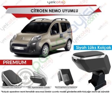 Citroen Nemo Uyumlu Lüx Siyah Kolçak Kol Dayama Ultra Kaliteli