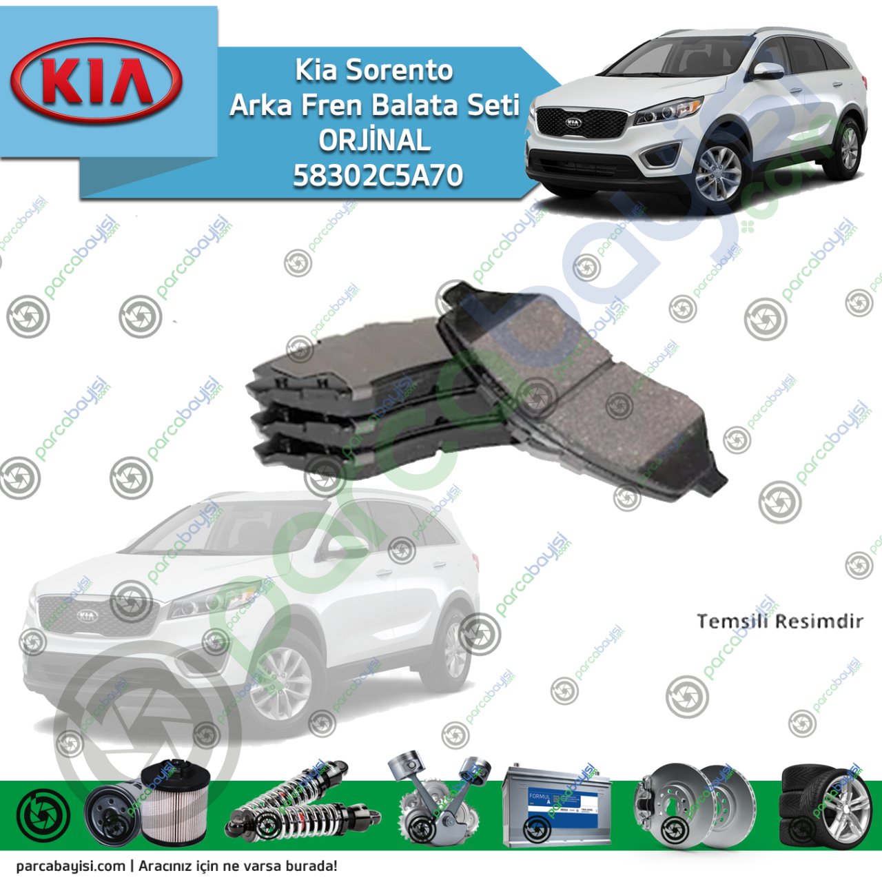 Kia Sorento Arka Fren Balata Seti Orjinal | 58302C5A70