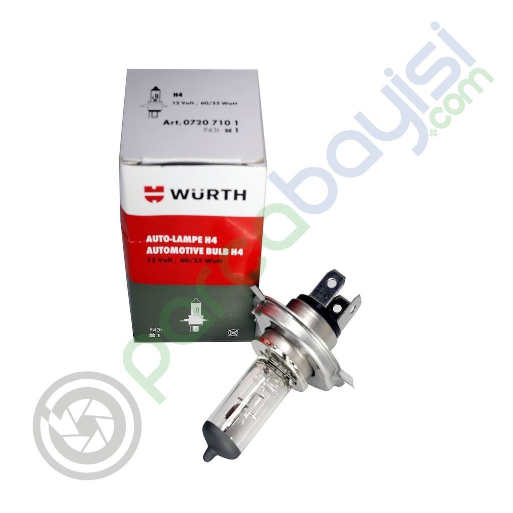 H4 Far Ampülü Halojen 12V 55/60 Watt Würth