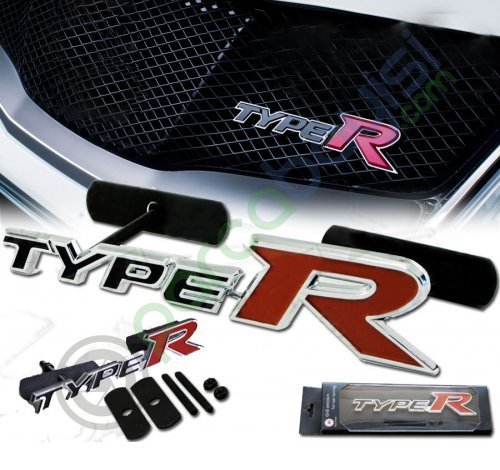 Type R Metal 3D Amblem Ön Panjur Logosu Orjinal Style Siyah