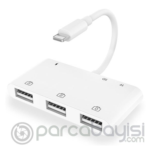 Ally İPhone Lightning To Tf,Sd Card Reader Usb 3.Kamera Adaptörü