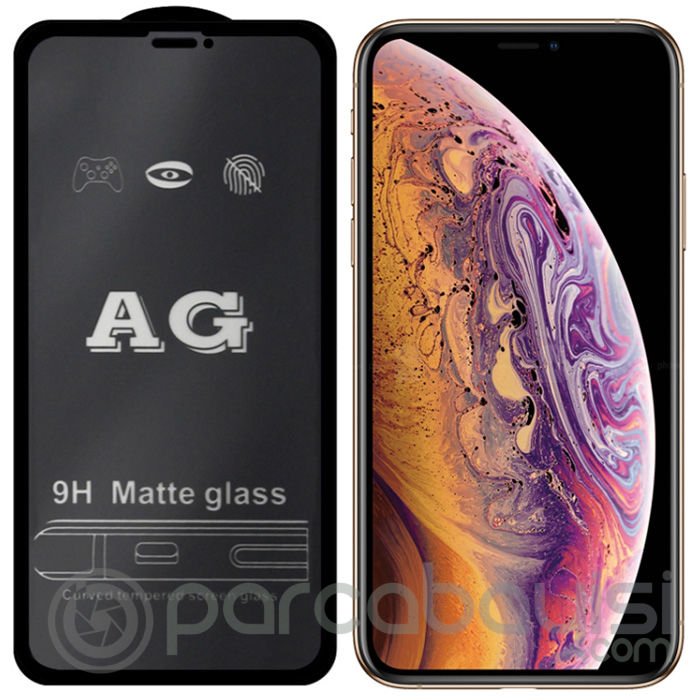 ALLY iPhone 11 Pro 5.8inç Full Glue Matte Tempered Cam Ekran Koruyucu iPhone XS - X -