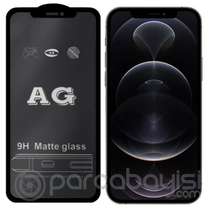 ALLY iPhone 12 -12 Pro 6.1inç Full Glue Matte Tempered Cam Ekran Koruyucu