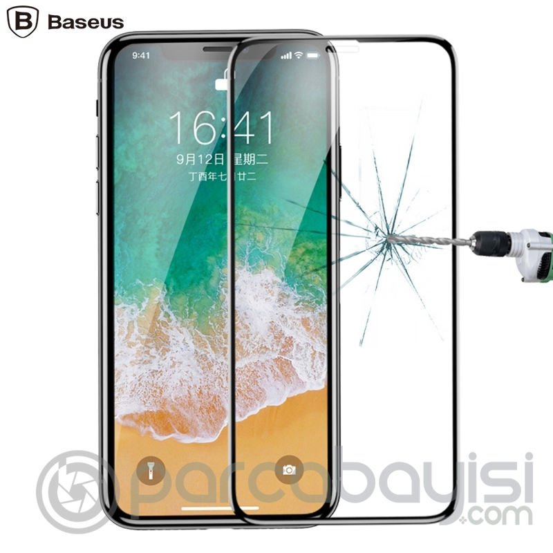 Baseus İPhone 11 Pro- X-Xs 4d Kavisli Full Kırılmaz Cam Ekran Koruyucu