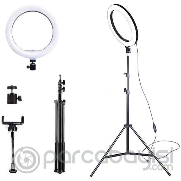 ALLY 10 İnch Halka Led Tripod(2M)Youtuber Video Selfie Stüdyo Makyaj Işığı