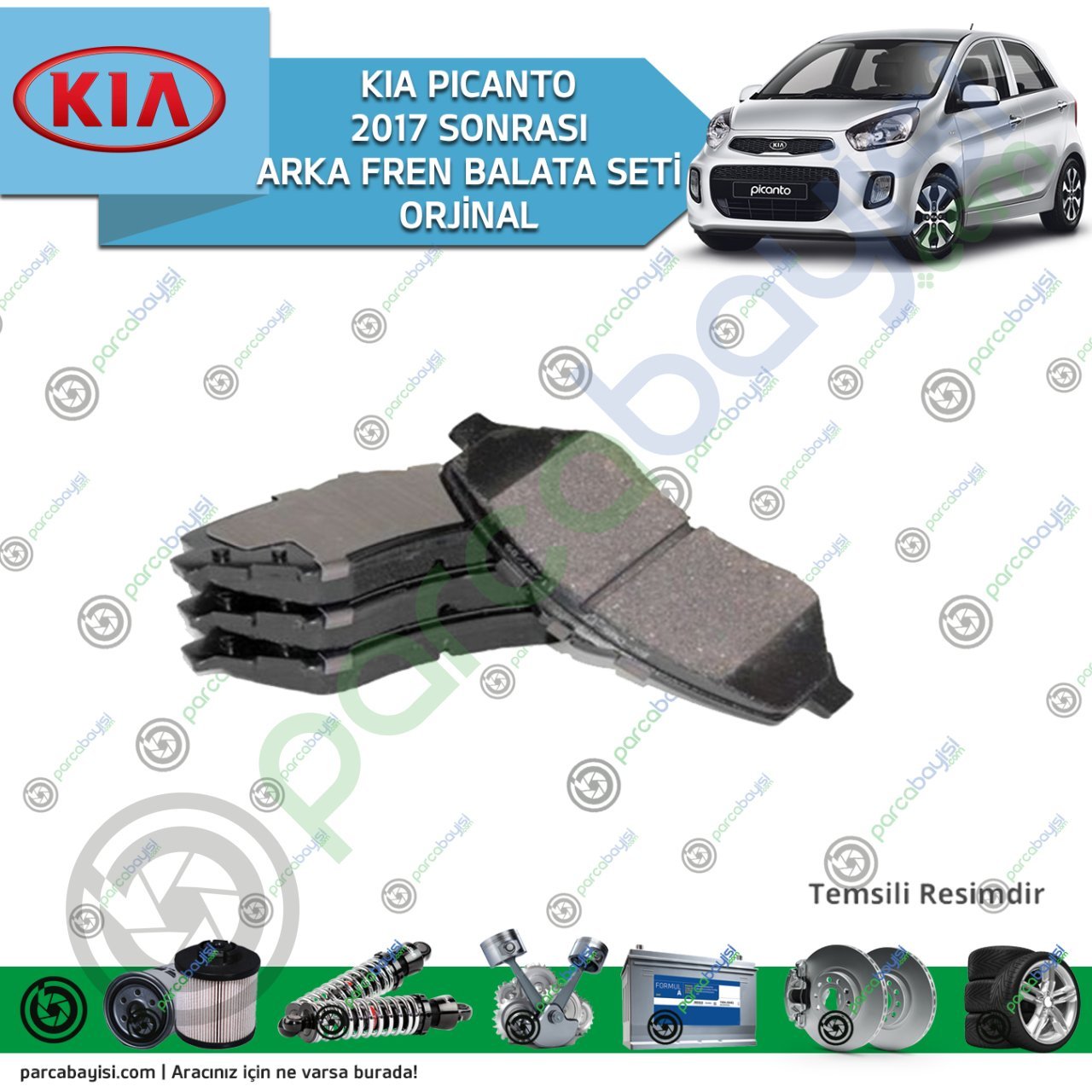 Kia Picanto Arka Fren Balata Seti (2017 Sonrası ) Orjinal | 58302G6A10