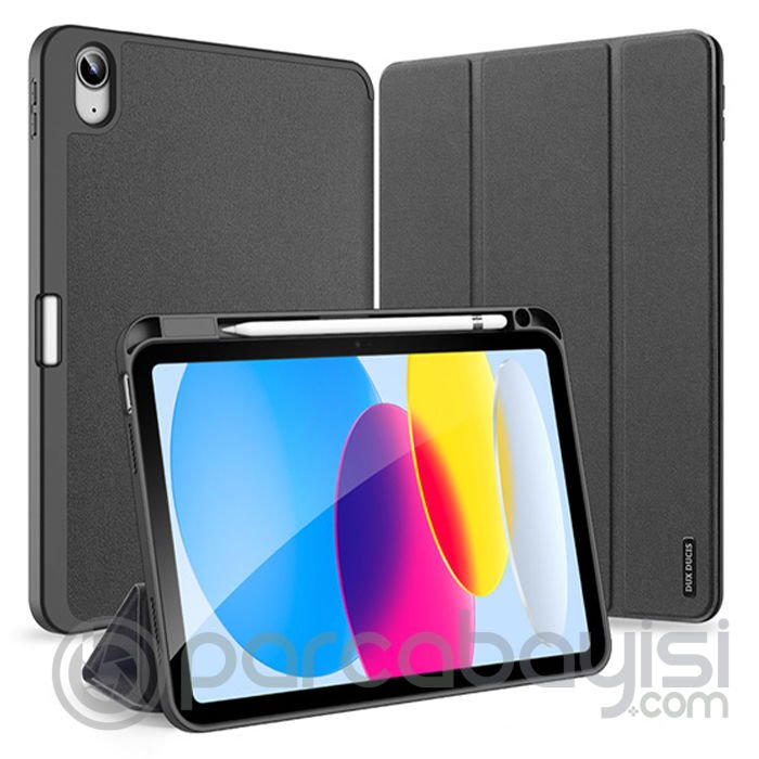 Dux Ducis iPad 10.9 2022 Kılıf Domo Series Kalem Bölmeli Mıknatıslı Standlı Kapaklı Kılıf