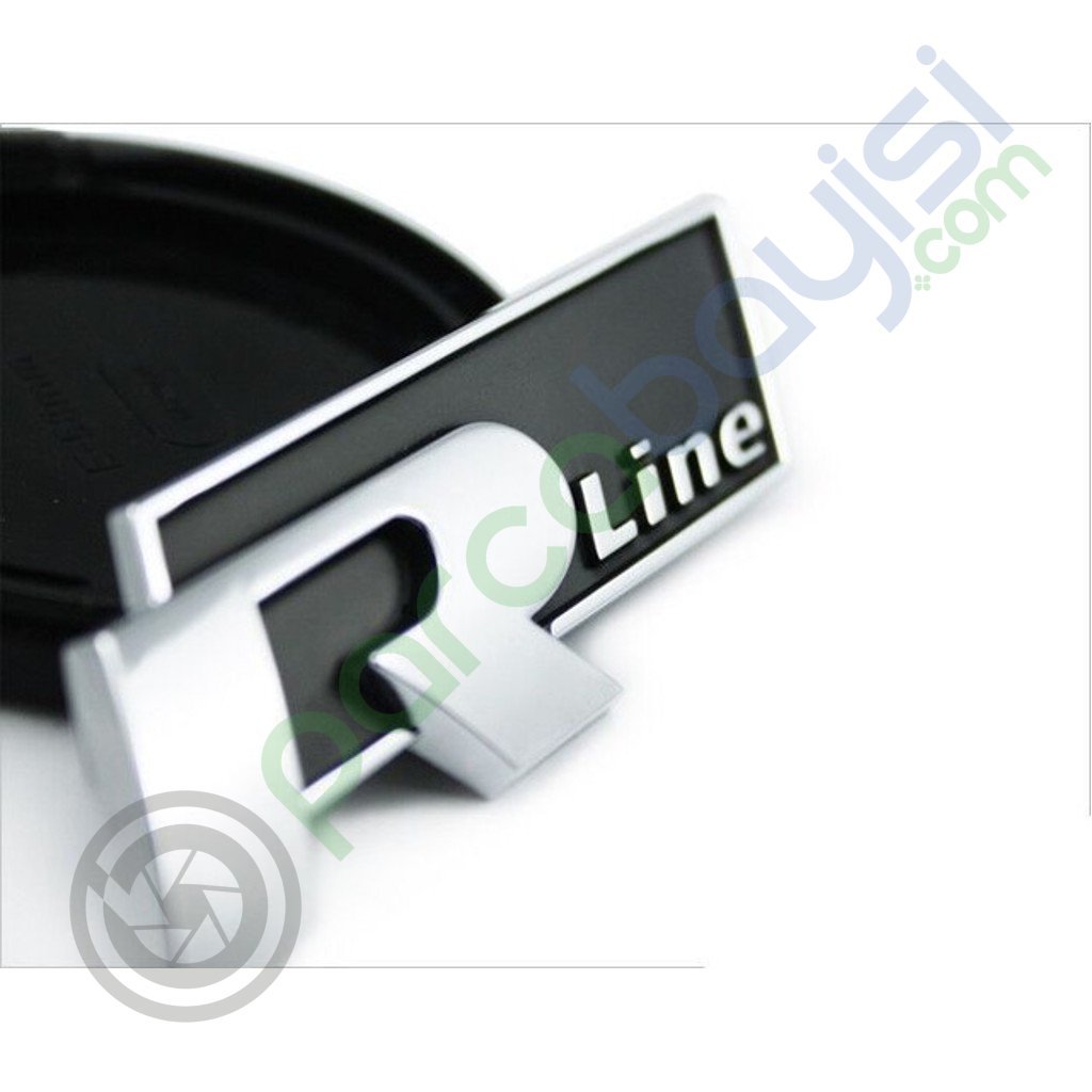 R Line Siyah Metal 3D Amblem Logo Orjinal Style