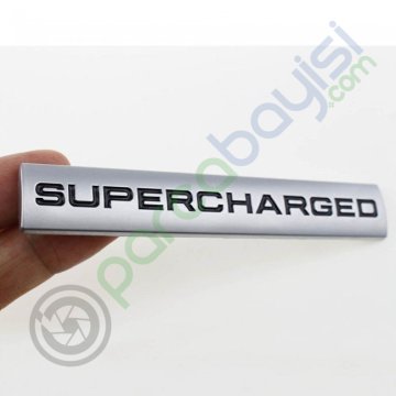 Supercharged Metal 3D Amblem Logo Sticker Orjinal Style