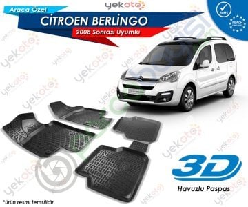 Citroen Berlingo 2008 Sonrası Uyumlu Araca Özel 3D Havuzlu Paspas