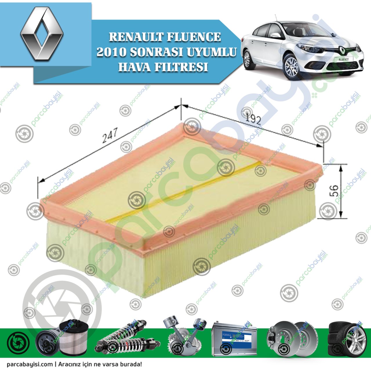 Renault Fluence Uyumlu Hava Filtresi 8200820859