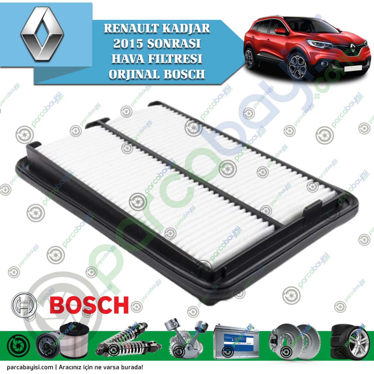 Renault Kadjar Hava Filtresi Orjinal Bosch 165464Ba1A-165464Ea0C