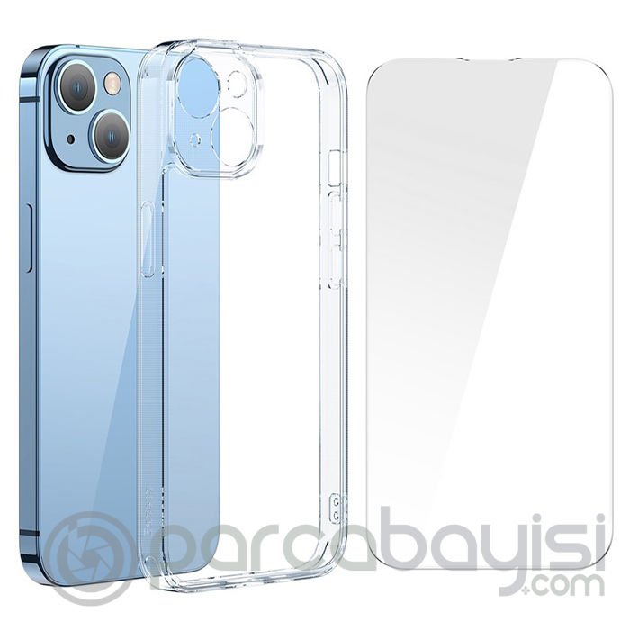 Baseus SuperCeramic Series iPhone 14 Plus 6.7 Koruyucu Cam Kılıf+Full Tempered Ekran Koruyucu Set
