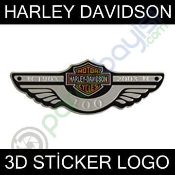 Harley Davidson 100.Years 3D Metal Logo 1903-2003 Büyük Boy