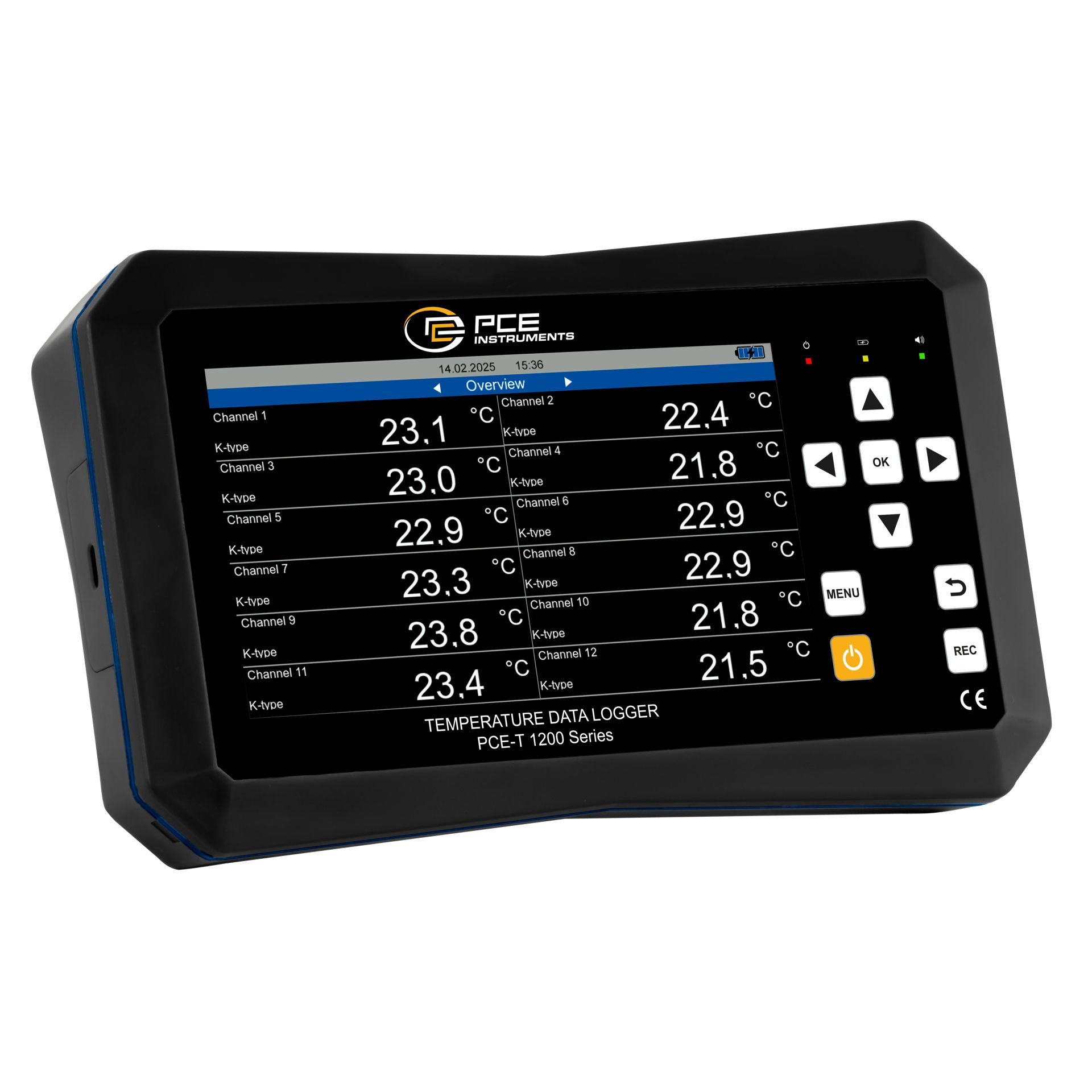 12 Kanallı Sıcaklık Kayıt Cihazı PCE-T 1220