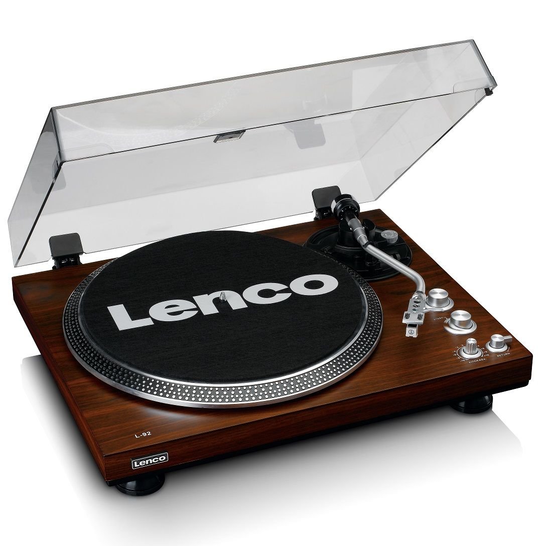 Lenco L-92 WA Retro Koyu Kahverengi USBli MP3e Kayıt Özellikli Audio Technica Pikap