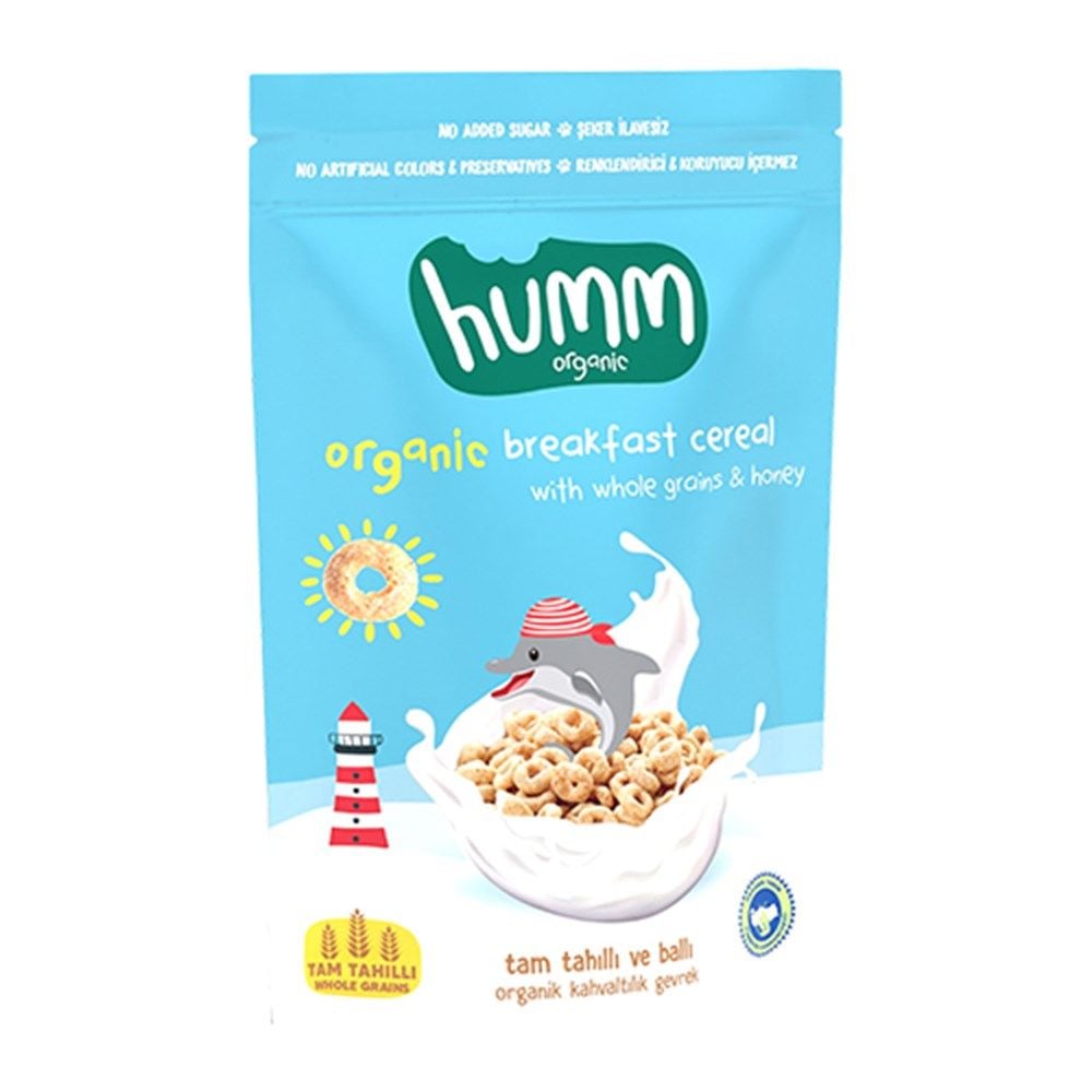 Humm Organic Tam Tahıllı ve Ballı Kahvaltılık Gevrek – 80g