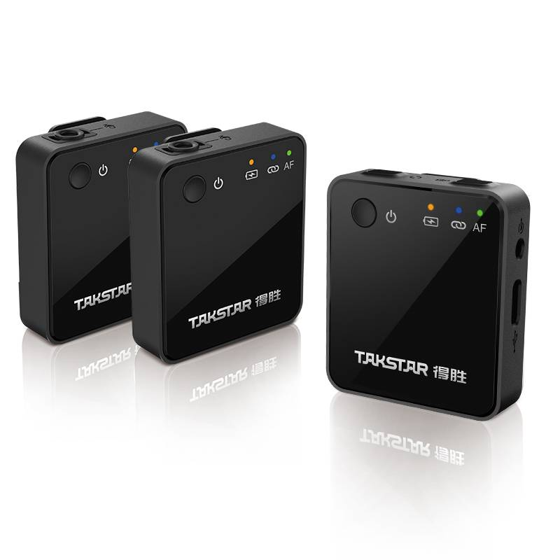 Takstar V1 Dual Kablosuz Video Kamera Yaka Mikrofonu - Android Cep Telefonu Uyumlu ( 2 Verici + 1 Alıcı )