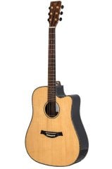 Valler VA555 Solid Top Cutaway Parlak Cilalı Akustik Gitar