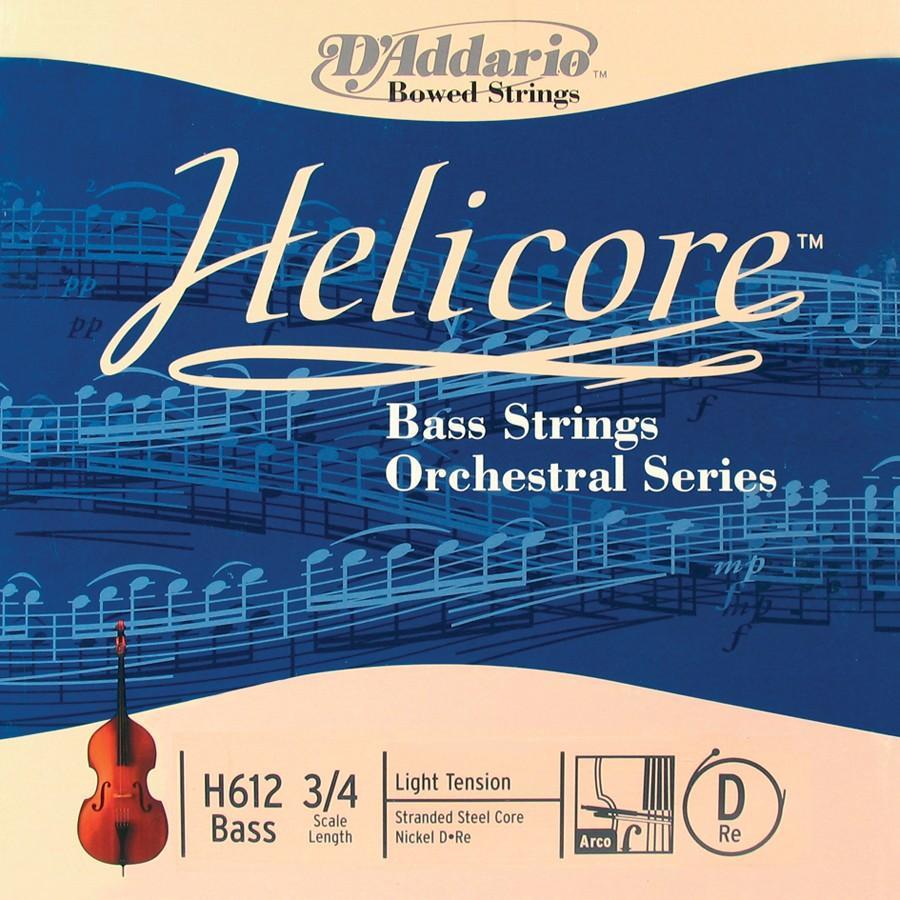 KONTRABAS TEK TEL, HELICORE, D-RE, SCALE 3/4, DOUBLE BASS ORCHESTRAL SERIES, LIGHT TENSION, STRANDED STEEL CORE (BÜKÜMLÜ ÇELİK ÇEKİRDEK) / NICKEL