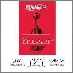 CELLO TEL SETİ, PRELUDE, 1/2 SCALE, MEDIUM TENSION, SOLID STEEL CORE (MASİF ÇELİK ÇEKİRDEK), CLEAR TONE