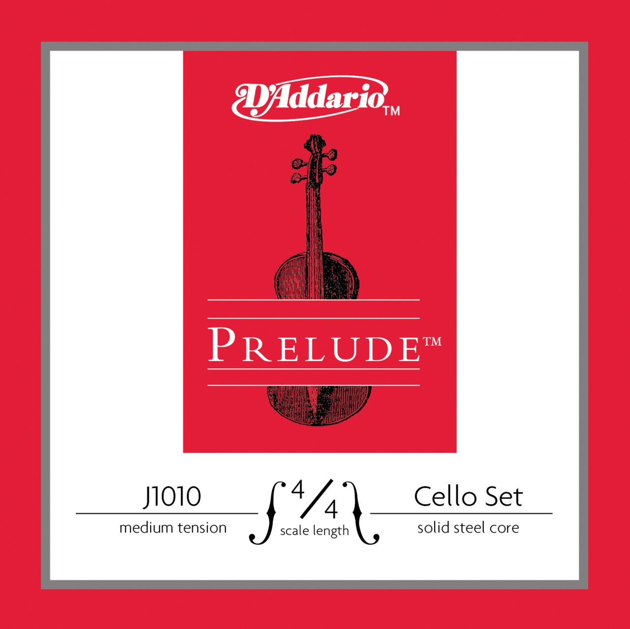 CELLO TEL SETİ, PRELUDE, 10 SETLİK PAKET, 4/4 SCALE, MEDIUM TENSION, SOLID STEEL CORE (MASİF ÇELİK ÇEKİRDEK), CLEAR TONE