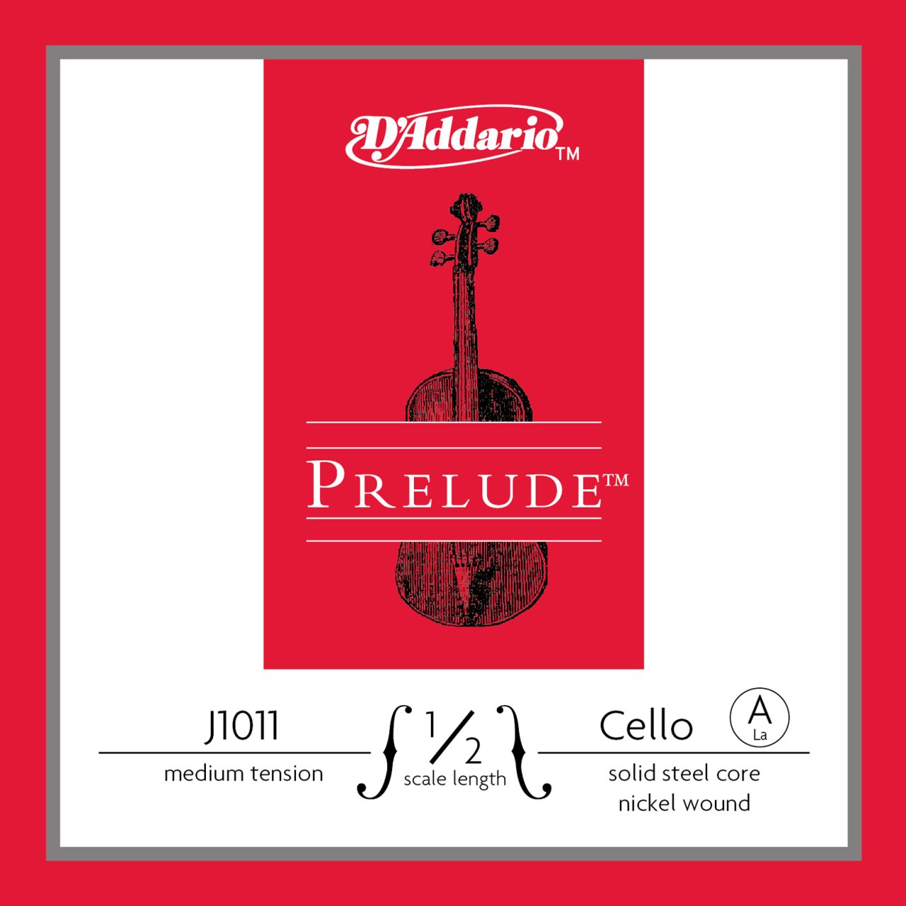 CELLO TEK TEL, PRELUDE, A-LA, 4/4 SCALE, MEDIUM TENSION, SOLID STEEL CORE (MASİF ÇELİK ÇEKİRDEK)/NICKEL