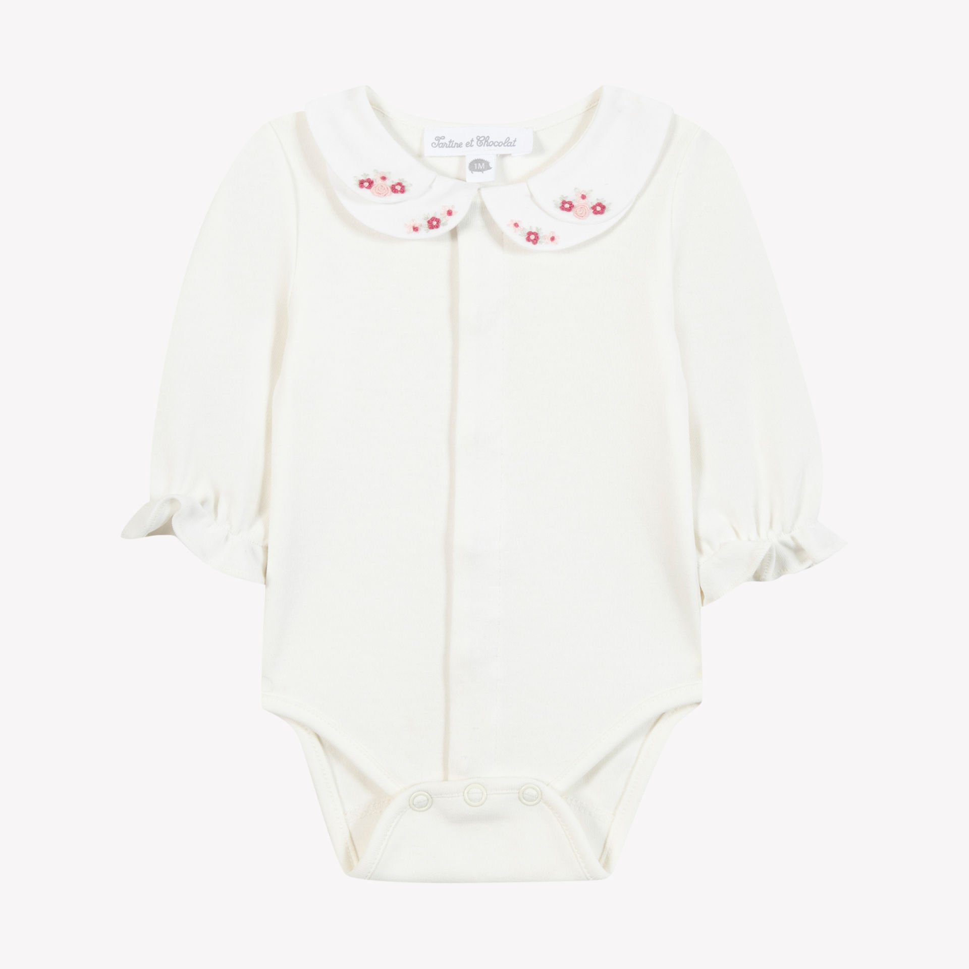 Kız Bebek Yakası Nakışlı Body