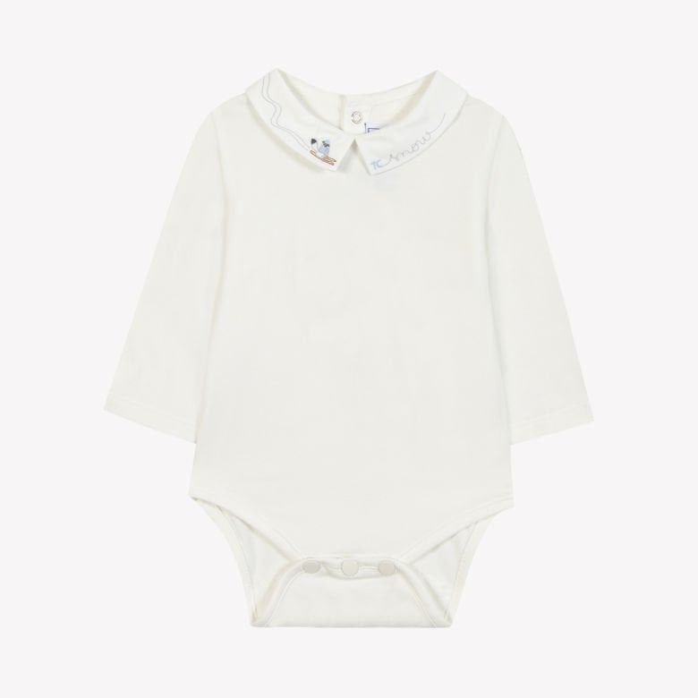 Erkek Bebek Yakası Nakışlı Body