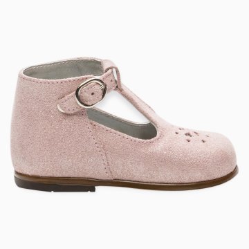 Kız Bebek Bilekten Tokalı Güderi Ayakkabı