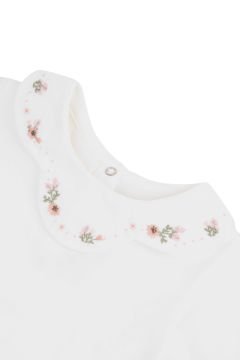 Kız Bebek Yakası Nakışlı Body