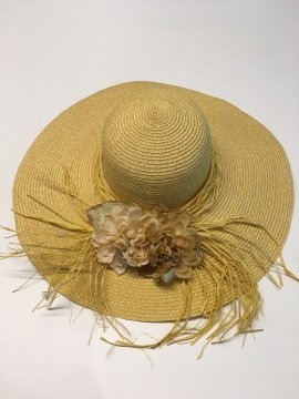 Hasır Çiçekli Şapka