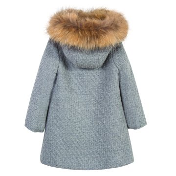 Kız Çocuk Kürk Kapüşonlu Manto