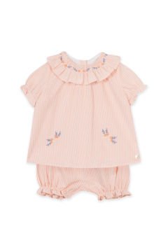 Kız Bebek Bluz + Bloomer Set